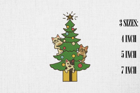 Cute Cats on Christmas Tree Embroidery Review