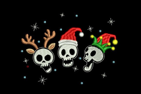 Funny Skulls Merry Christmas Embroidery Review