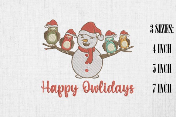 Happy Owlidays Christmas Snowman Owls Embroidery Review