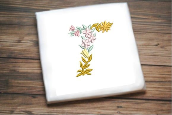 Letter T in Beautiful Flower Embroidery Design Review