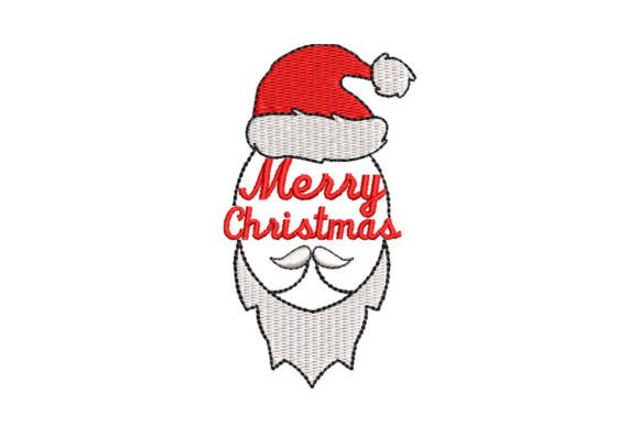 Merry Christmas Santa Face Embroidery