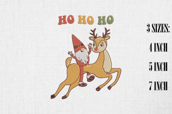 Santa Gnome Riding Reindeer Embroidery Review