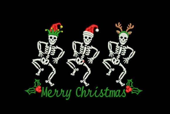 Skeletons Dancing at Christmas Embroidery Review