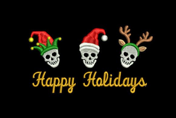 Skulls Happy Holidays Embroidery Review