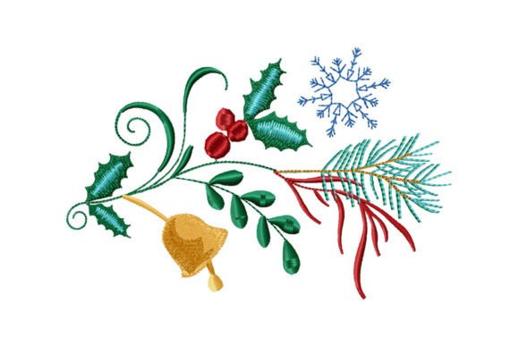 Xmas Ornament with Bell Embroidery Design